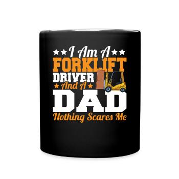 Father I Am A Forklift Driver And A Dad Forklifter - Full Colour Mug - black - Front
