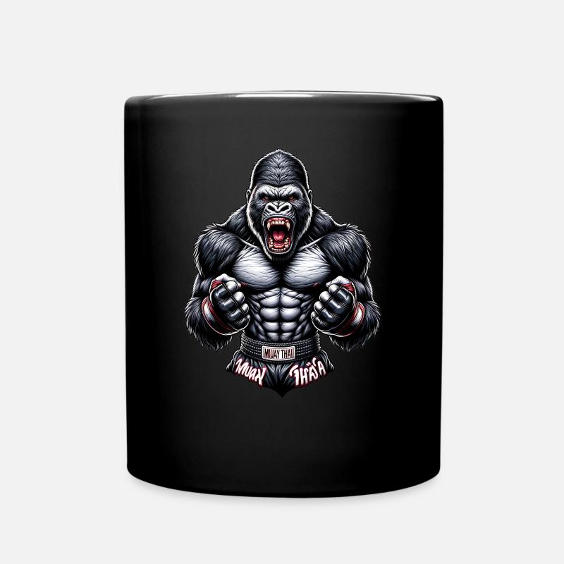 Muay Thai Gorilla - Thailändisches Boxen und - Tasse einfarbig - Schwarz