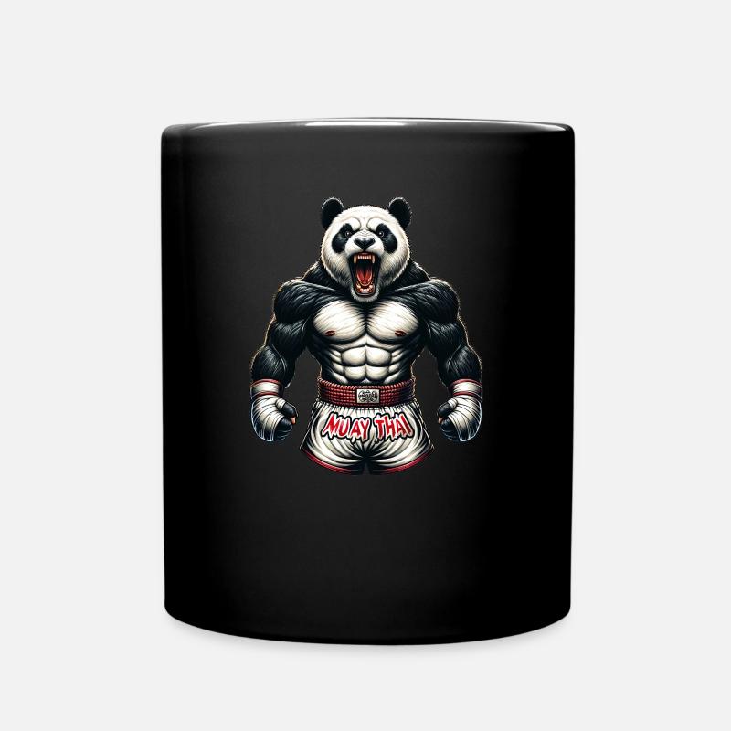Angry Muay Thai Panda - Thai Boxen und Kämpfen - Tasse einfarbig - Schwarz