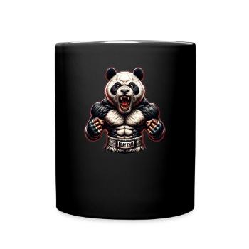 Muay Thai Panda - Thailändisches Boxen und Kämpfen - Tasse einfarbig - Schwarz - Vorne