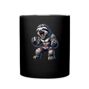 Wütendes Muay Thai Faultier - Thai Boxen und - Tasse einfarbig - Schwarz - Vorne
