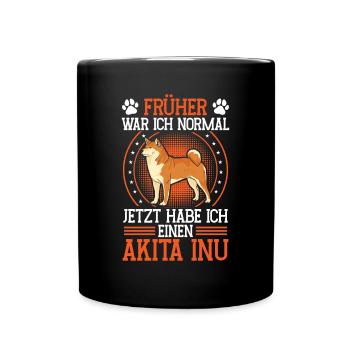 Habe einen Akita Inu japanischer Akita Inu - Tasse einfarbig - Schwarz - Vorne