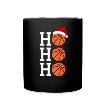 Basket-ball H Ho Ho Ho Ho Ho Chapeau de Père Noël Fun - Mug uni - noir - Devant
