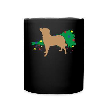 Chaos Dog Christmas Tree Fall Fun - Full Colour Mug - black - Front