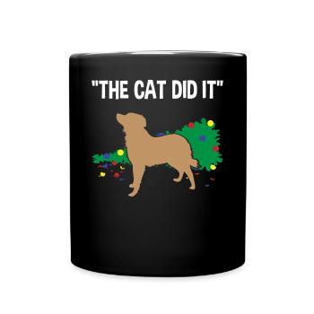 Chaos Dog Christmas Tree Fall Fun - Full Colour Mug - black - Front