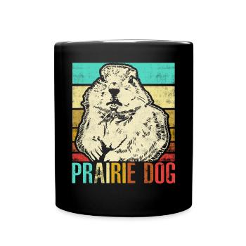 Chien de prairie - Mug uni - noir - Devant