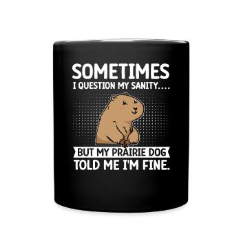 Chien de prairie - Mug uni - noir - Devant