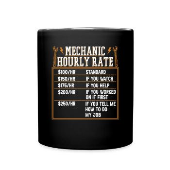 Mécanicien Tarif horaire Mécatronique Maître Automobile - Mug uni - noir - Devant