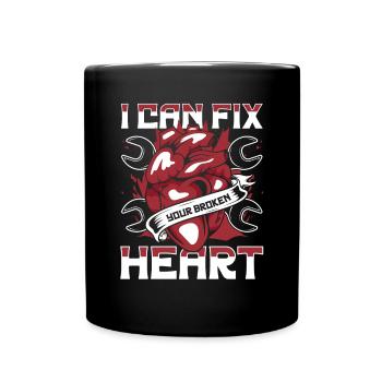 Je peux réparer votre mécanicien automobile au cœur brisé - Mug uni - noir - Devant