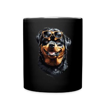 Cooler Rottweiler Freund Begleiter Hunde Design - Tasse einfarbig - Schwarz - Vorne
