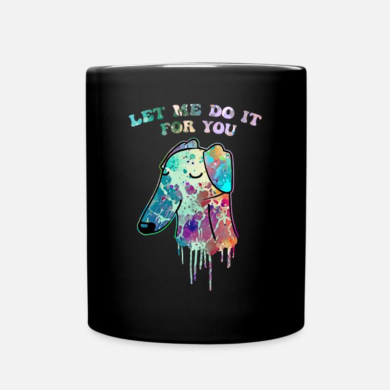 Lustiger Barsoi Hund Meme Pop Art - Tasse einfarbig - Schwarz