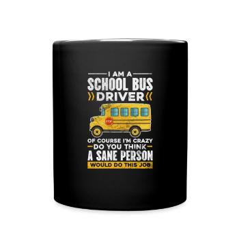 Busfahrer - Tasse einfarbig - Schwarz - Vorne