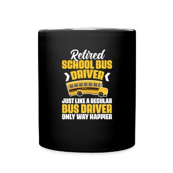 Busfahrer Busfahrerin Bus Schuhlbus Geschenk - Tasse einfarbig - Schwarz - Vorne