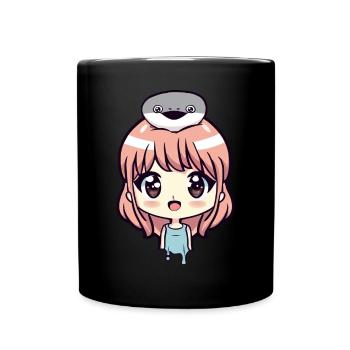 Funny Sacabambaspis Fish Meme Anime Girl - Full Colour Mug - black - Front