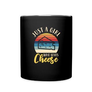 Käse Käsekuchen Essen Geschenk - Tasse einfarbig - Schwarz - Vorne
