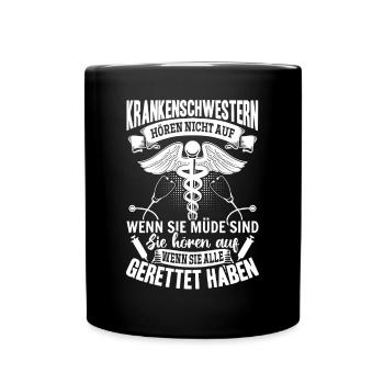 Arzthelferin Krankenhaus Lustige Krankenschwester - Tasse einfarbig - Schwarz - Vorne