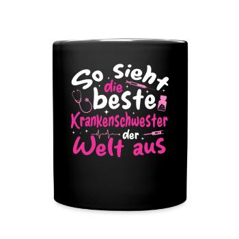 Beste Krankenschwester der Welt - Krankenschwester - Tasse einfarbig - Schwarz - Vorne