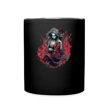 Cello player, cellist-musician, collo music - Full Colour Mug - black - Front