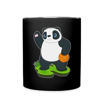 Panda Basketball Player Basketball - Full Colour Mug - black - Front