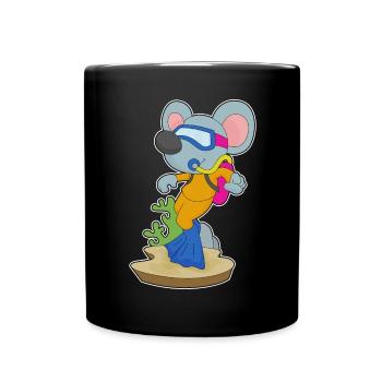 Maus Taucher Schwimmbrille Tauchen - Tasse einfarbig - Schwarz - Vorne