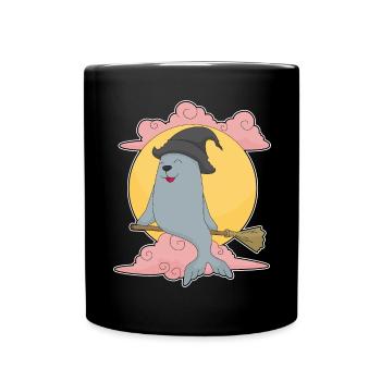 Balai Sorcière du Phoque - Mug uni - noir - Devant