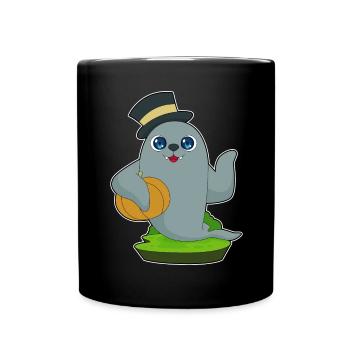 Citrouille d'Halloween scellée - Mug uni - noir - Devant