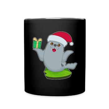 Paquet de Noël scellé - Mug uni - noir - Devant