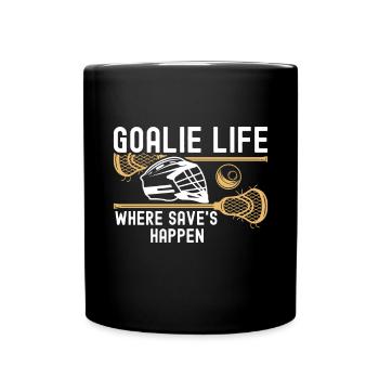 Lacrosse Torwart Lacrosse Handschuhe Kleben Locker - Tasse einfarbig - Schwarz - Vorne