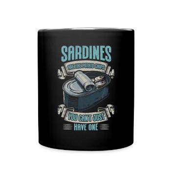 Sardinen europäische atlantische Sardine Geschenk - Tasse einfarbig - Schwarz - Vorne