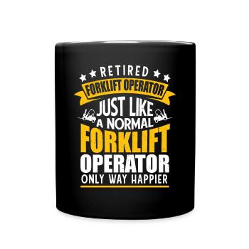 Forklift Driver Forklifter Cool Retired Forklift O - Tasse einfarbig - Schwarz - Vorne