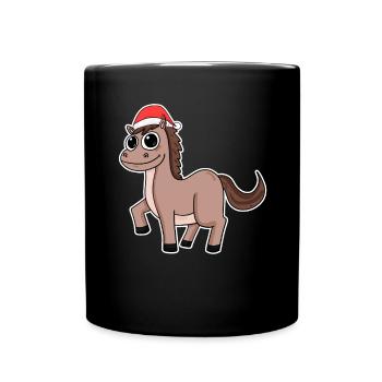 Cheval de Noël - Mug uni - noir - Devant