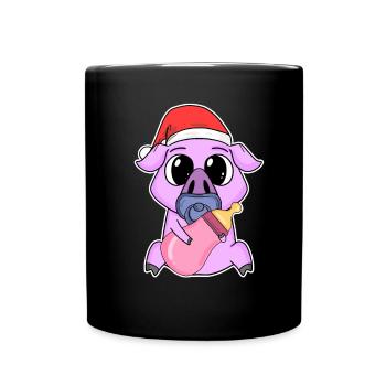 Pig Baby Christmas - Full Colour Mug - black - Front