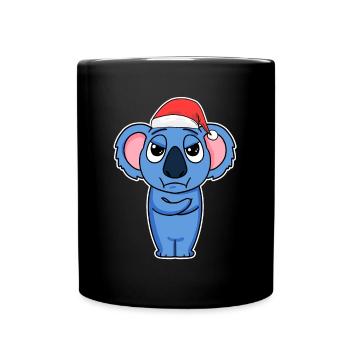 Koala Weihnachten - Tasse einfarbig - Schwarz - Vorne