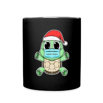 Turtle Christmas Funny - Full Colour Mug - black - Front