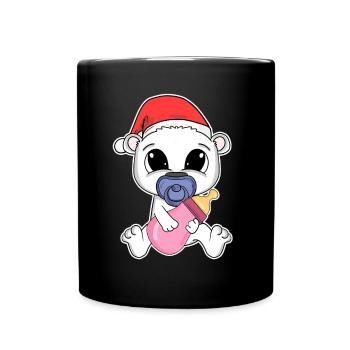 Ours polaire Bébé Ours de Noël - Mug uni - noir - Devant
