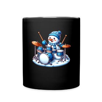 Santa Claus Martial Arts Merry Kickmas Martial - Full Colour Mug - black - Front