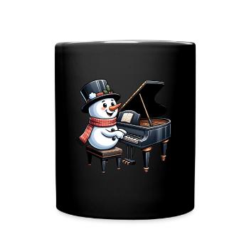 Christmas musical instrument design, - Full Colour Mug - black - Front