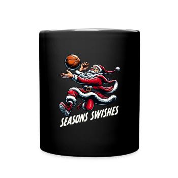 Noël Père Noël saisons Swishes - Mug uni - noir - Devant