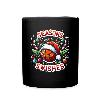 Noël Père Noël saisons Swishes - Mug uni - noir - Devant