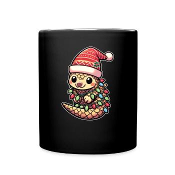 Santa Hat Christmas Fairy Lights Scales - Full Colour Mug - black - Front