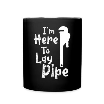 Je suis ici pour poser Pipe Plumber - Mug uni - noir - Devant