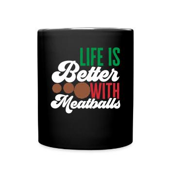 Fleischbällchen Italien Italienisches Essen - Tasse einfarbig - Schwarz - Vorne