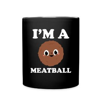Fleischbällchen Italien Italienisches Essen - Tasse einfarbig - Schwarz - Vorne