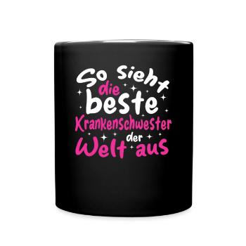 Krankenhaus Arzthelferin Beste Krankenschwester - Tasse einfarbig - Schwarz - Vorne