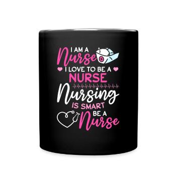 Infirmière d’hôpital - Je suis infirmière. J’aime être une infirmière - Mug uni - noir - Devant