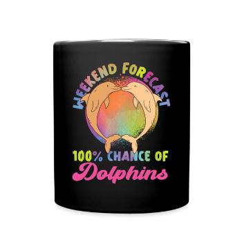 Dolphin Weekend Forecast: 100% - Tasse einfarbig - Schwarz - Vorne