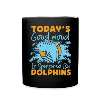 Dolphin Today's Good Mood Is - Tasse einfarbig - Schwarz - Vorne