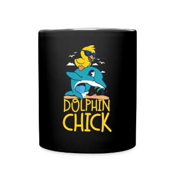 Dolphin Chicken Dolphin Chick - Tasse einfarbig - Schwarz - Vorne