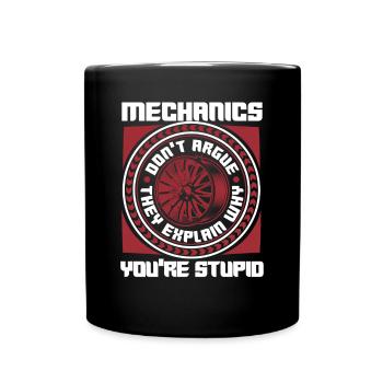 Les mécaniciens ne discutent pas Maître mécanicien automobile - Mug uni - noir - Devant