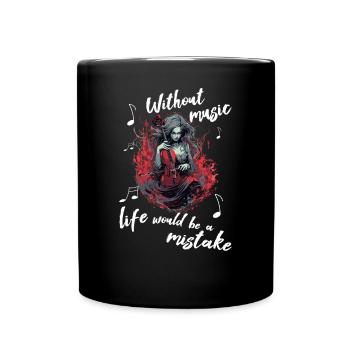 Violoncelliste violoncelliste occulte-gothique dictons drôles - Mug uni - noir - Devant